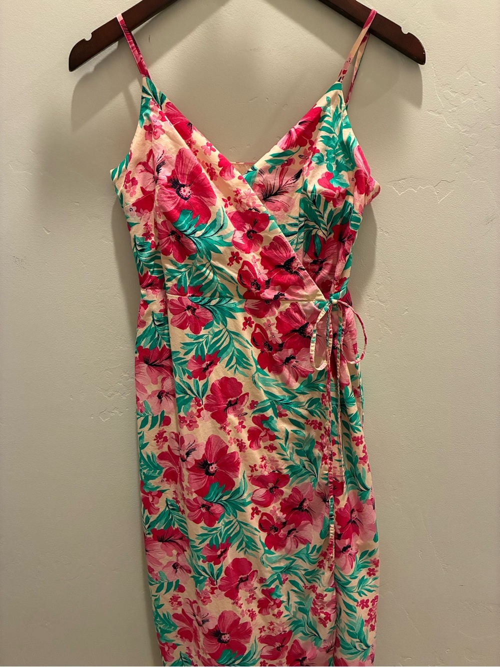 J.Crew Floral Wrap Sundress in Pink and Teal 100% cotton Size 2
